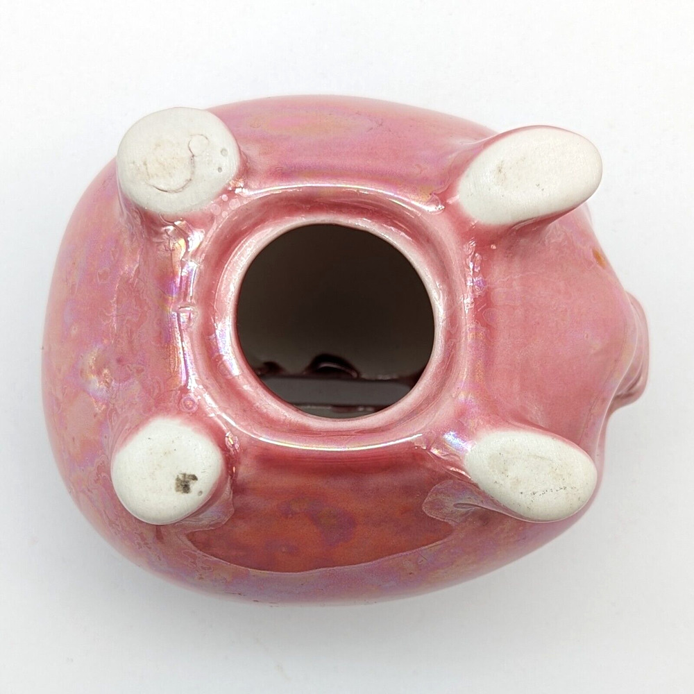 Mid Century Pink Piggy Bank Lusterware Anthropomorphic Coin Bank - Picture 12 of 12